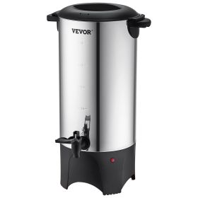 coffVEVOR Commercial Coffee Urn 50 Cup Stainless Steel Coffee Dispenser Fast Brew