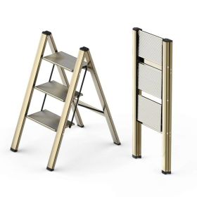 3 Step Ladder, Lightweight Portable Folding Step Stool with Anti-Slip Sturdy and Wide Pedal, 330lb Capacity