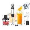 1000W 5 In 1 Immersion Hand Blender Stainless Steel Hand Mixer with 12 Speeds Turbo Mode Food Processor with 20Oz Beaker 17Oz Chopper Whisk Milk Froth