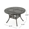 Outdoor Expandable Aluminum Dining Table, Hammered Bronze Finish