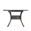 Outdoor Expandable Aluminum Dining Table, Hammered Bronze Finish