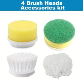 ZaneForest Electric Spin Scrubber, Electric Cleaning Brush With 3 Brush Heads, Bathroom Rechargeable Scrub Brush,Shower Scrubber For Cleaning Wall/Bat (Model: 4 Brush Heads Accessories)